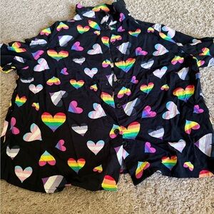 Spencer's Black Heart Patterned Top